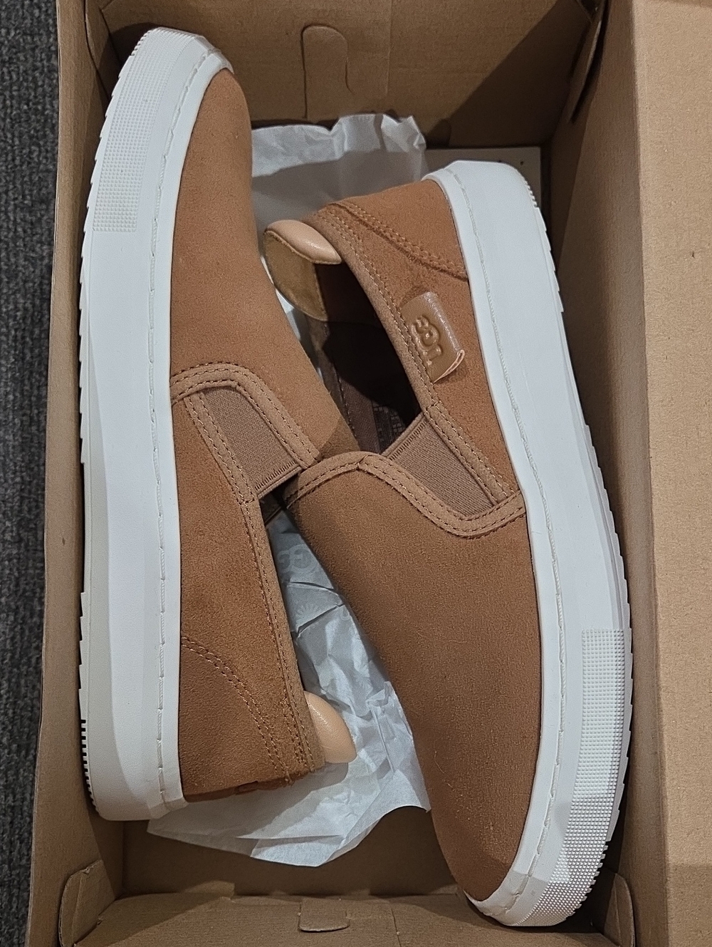 Womans Slip-On Suede Sneakers in Tan